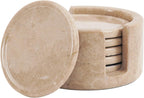 Marble Coasters for Drinks 3.5 Inch Round (Set of 6)