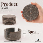 Marble Coasters for Drinks 3.5 Inch Round (Set of 6)
