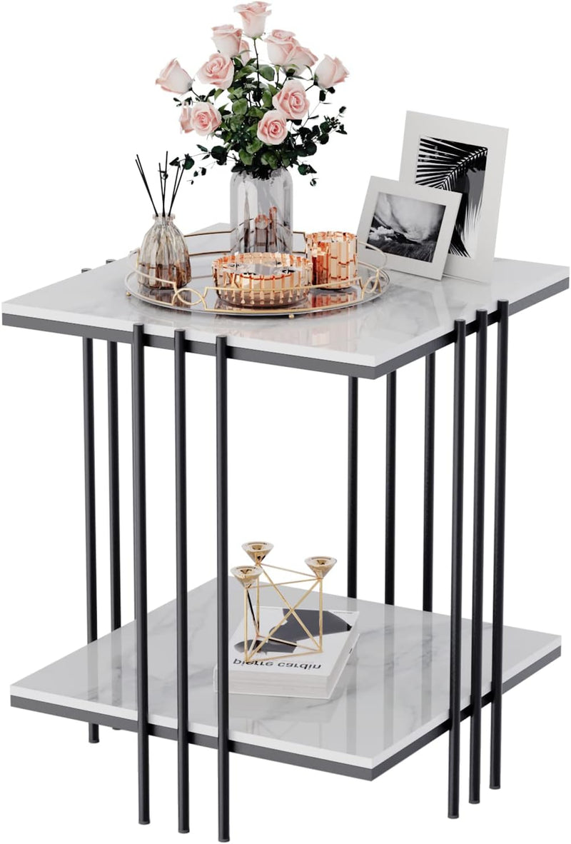 2 Tier Side Table Sintered Stone Top End