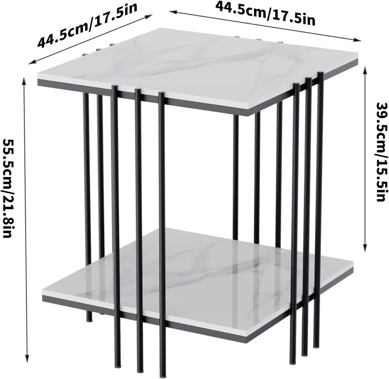 2 Tier Side Table Sintered Stone Top End