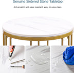 Marble Top Side Table : Small Circle End