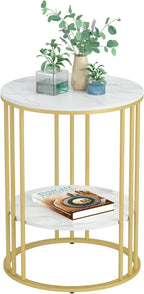 Marble Top Side Table : Small Circle End