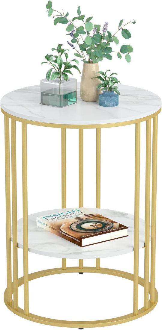 Marble Top Side Table : Small Circle End