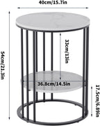 Marble Top Side Table : Small Circle End