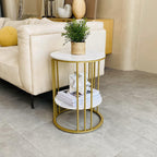 Marble Top Side Table : Small Circle End