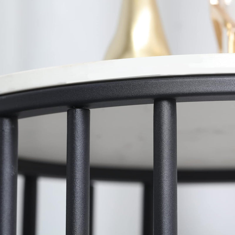 Marble Top Side Table : Small Circle End