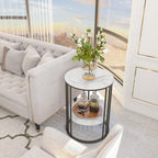 Marble Top Side Table : Small Circle End