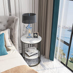 Marble Top Side Table : Small Circle End