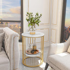 Marble Top Side Table : Small Circle End