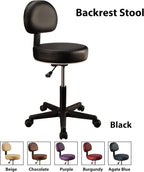 Master Massage Pneumatic Rolling Stool with Backrest 1count