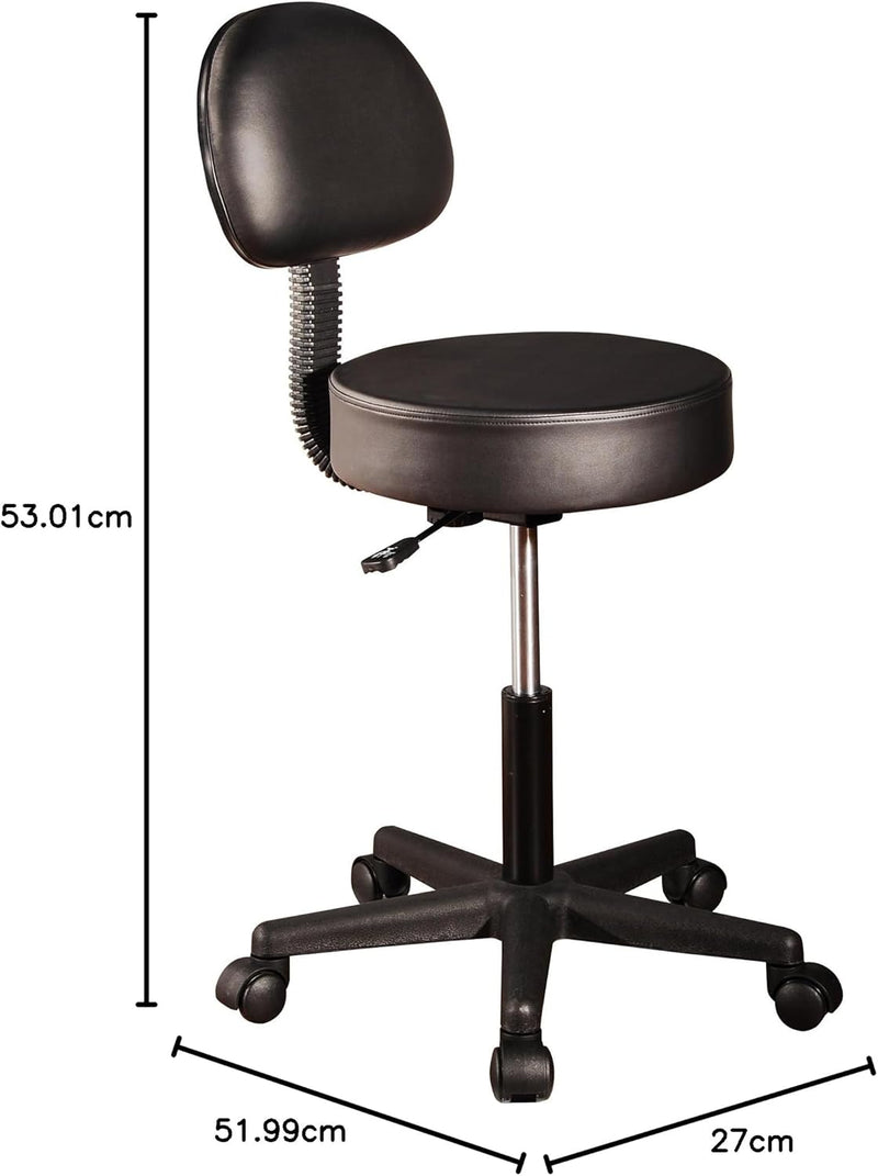 Master Massage Pneumatic Rolling Stool with Backrest 1count