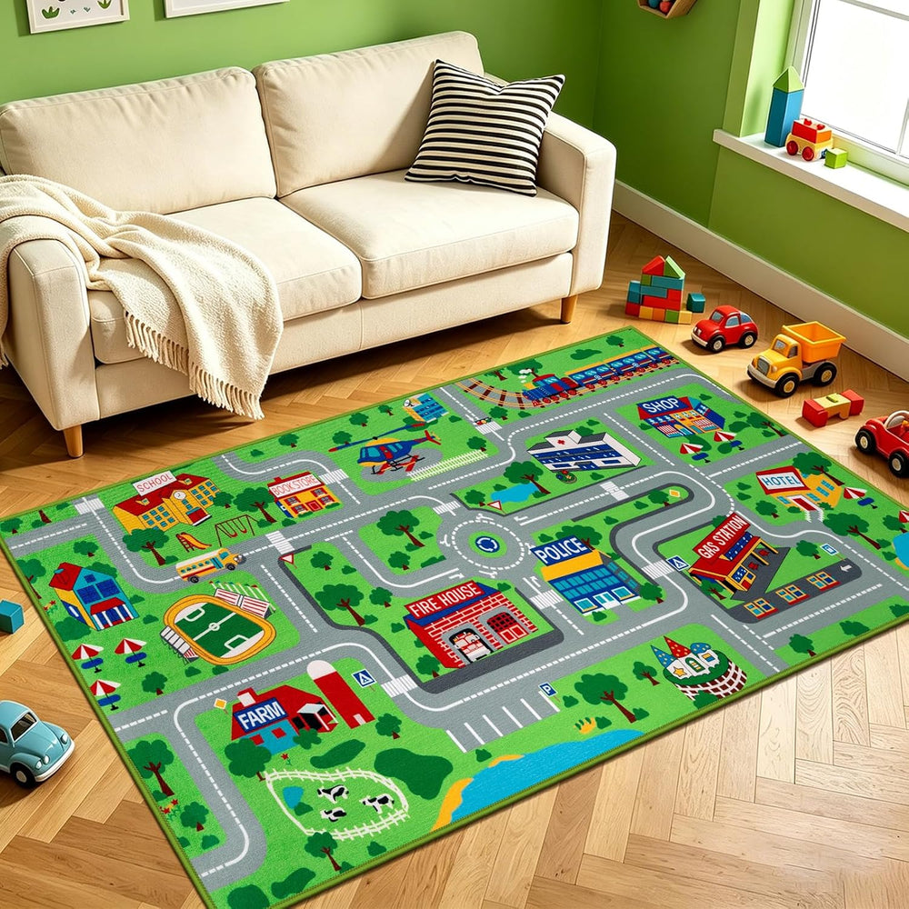 Mat for Children 80x150CM City Town Roads