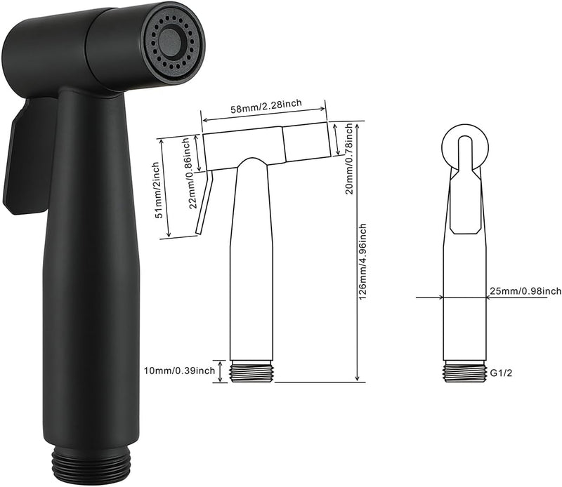 Matte Concealed Bidet Mixer Spray Set for Hot