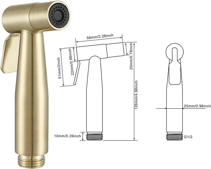Matte Concealed Bidet Mixer Spray Set for Hot