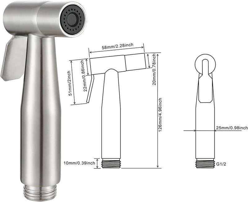 Matte Concealed Bidet Mixer Spray Set for Hot