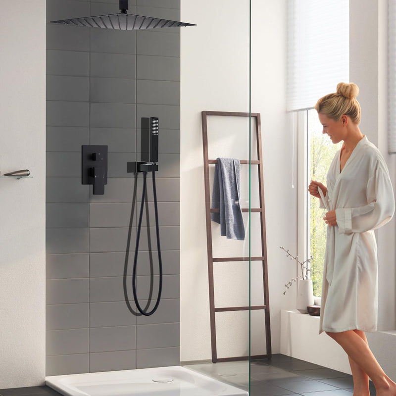 Matte Concealed Shower System Rainfall Head