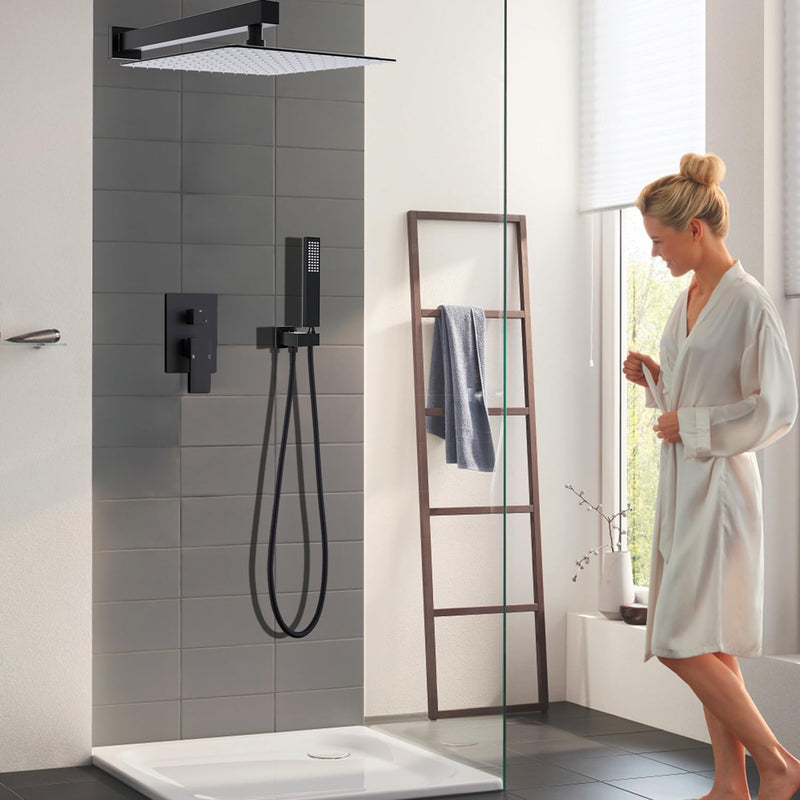 Matte Concealed Shower System Rainfall Head