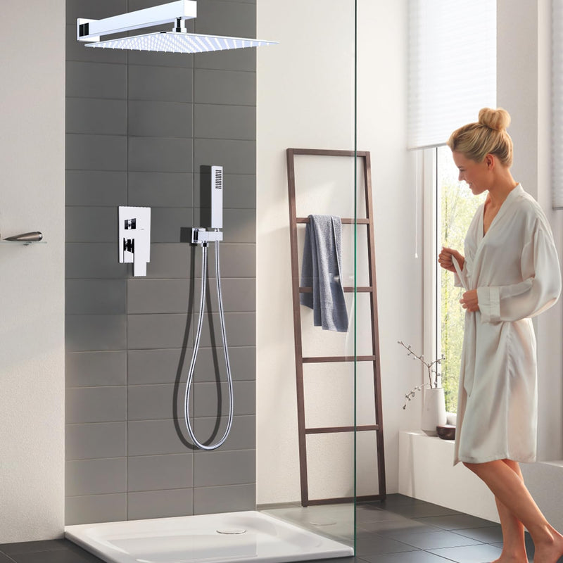 Matte Concealed Shower System Rainfall Head