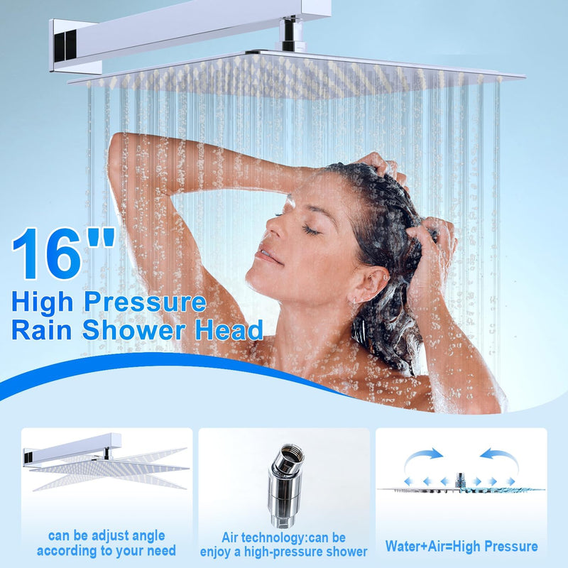 Matte Concealed Shower System Rainfall Head