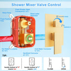 Matte Concealed Shower System Rainfall Head
