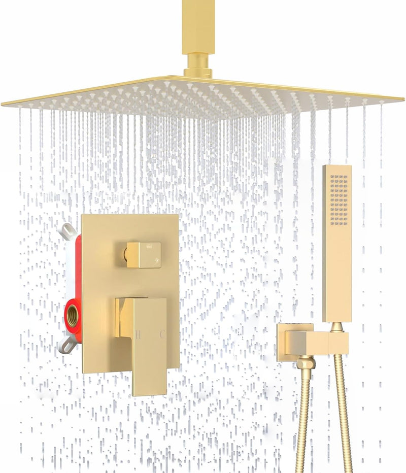 Matte Concealed Shower System Rainfall Head
