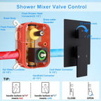 Matte Concealed Shower System Rainfall Head