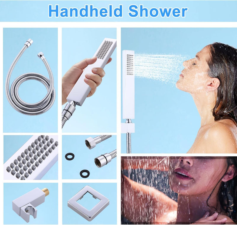 Matte Concealed Shower System Rainfall Head
