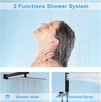 Matte Concealed Shower System Rainfall Head