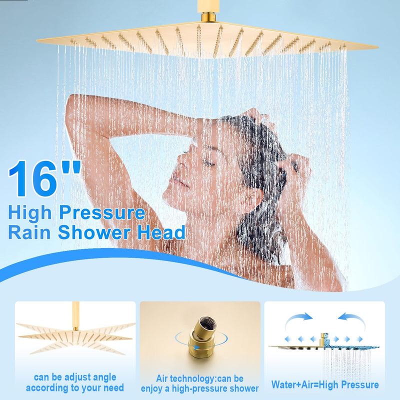 Matte Concealed Shower System Rainfall Head