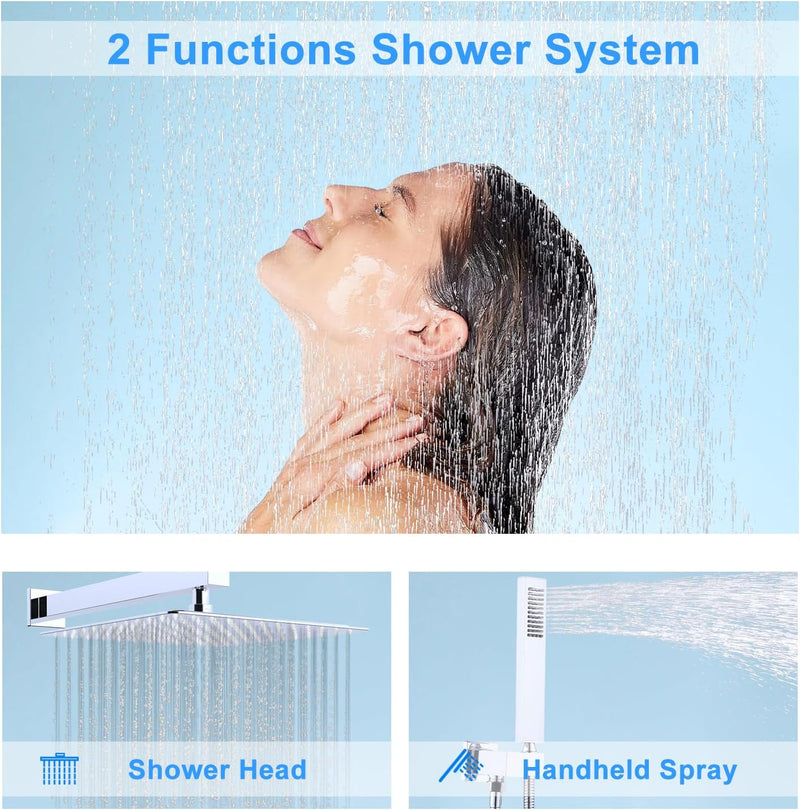 Matte Concealed Shower System Rainfall Head