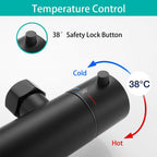 Matte Thermostatic Shower Mixer Combi Anti Scald 38degreesc