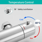 Matte Thermostatic Shower Mixer Combi Anti Scald 38degreesc