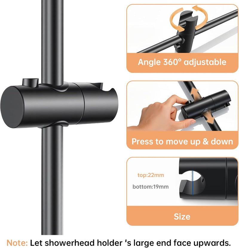 Matte Thermostatic Shower Mixer Set Wall Mounted Bathroom