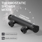 Matte Thermostatic Shower Mixer Set Wall Mounted Bathroom