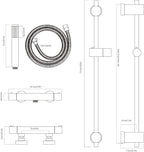 Matte Thermostatic Shower Mixer Set Wall Mounted Bathroom