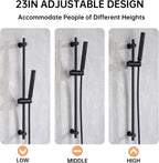 Matte Thermostatic Shower Mixer Set Wall Mounted Bathroom