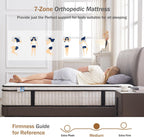 Mattress 10.2 Inch Bed 7-Zone Pocket Sprung Medium