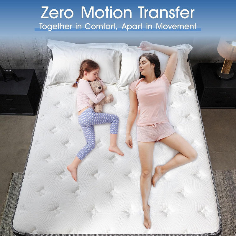 Mattress 10.2 Inch Memory Foam Individual Pocket Spring