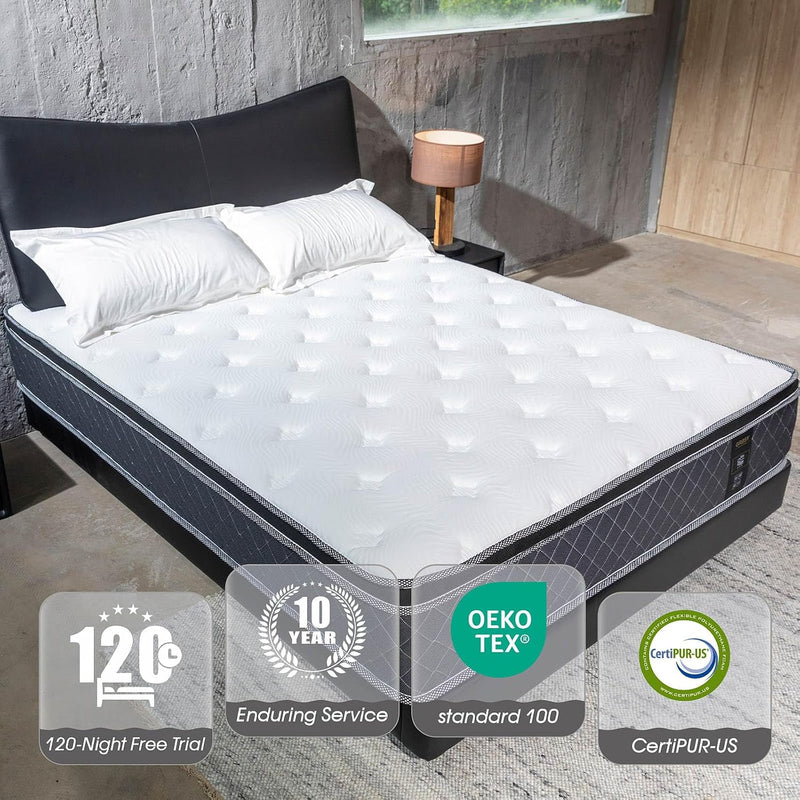 Mattress 10.2 Inch Memory Foam Individual Pocket Spring