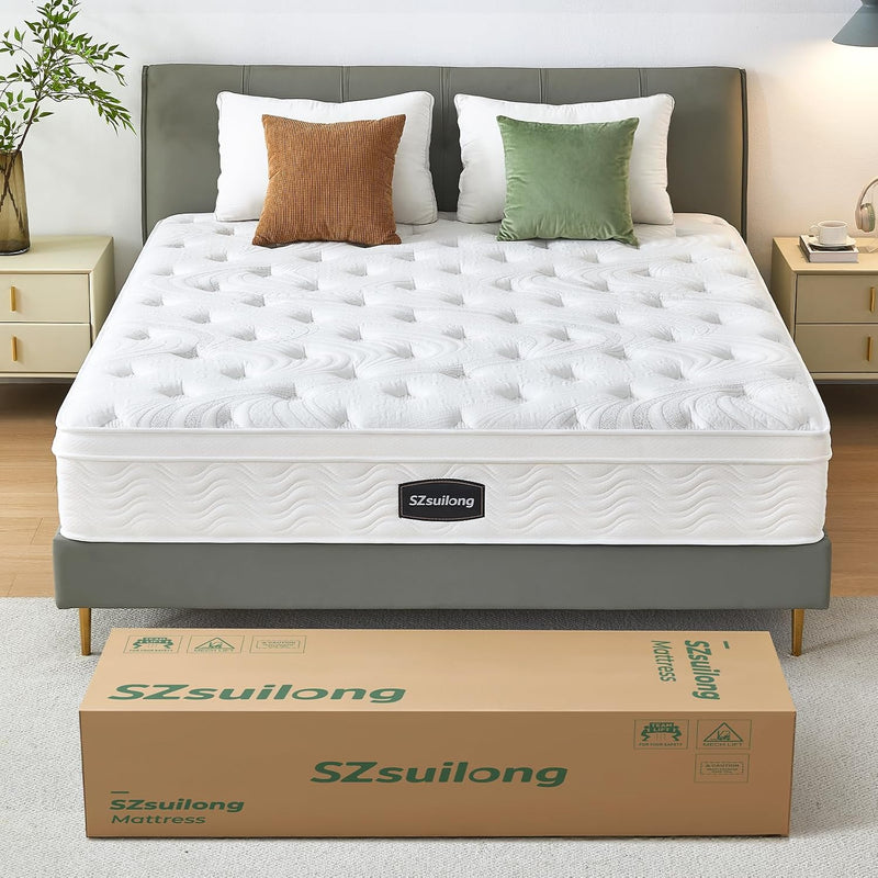 Mattress 10.2in Hybrid Pocket Sprung Medium Firm 7-Zone