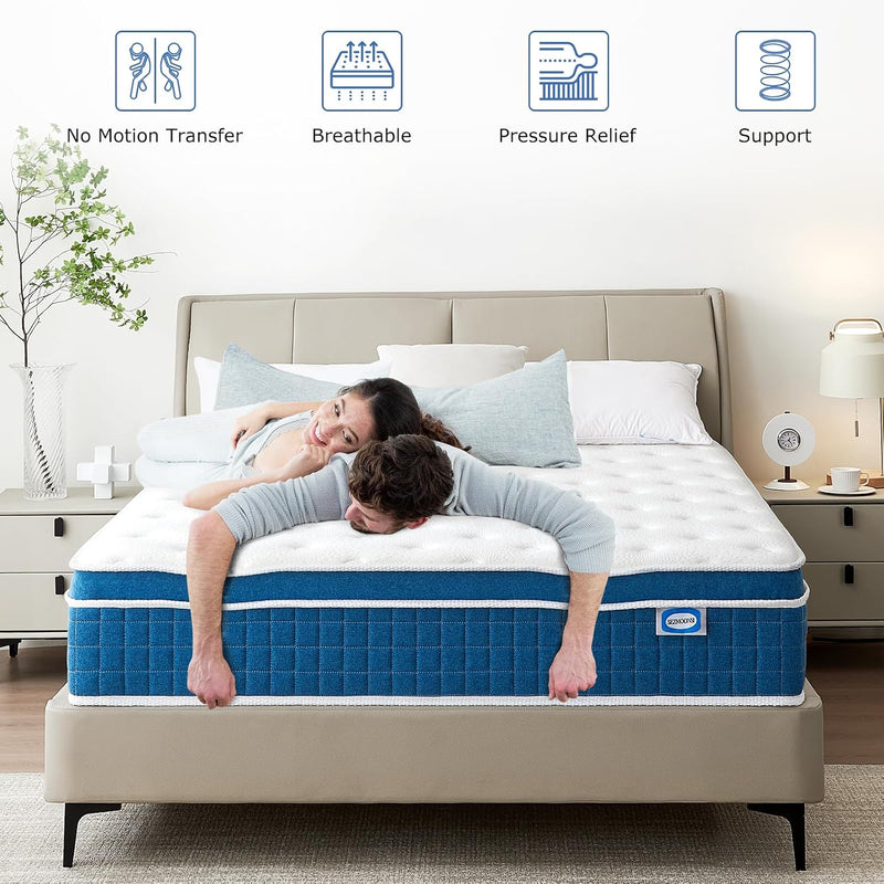 Mattress 10.6 Inch Medium Firm Hybrid with Gel