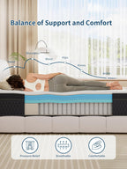 Mattress 10.6 Inch Memory Foam Pocket Sprung Bed