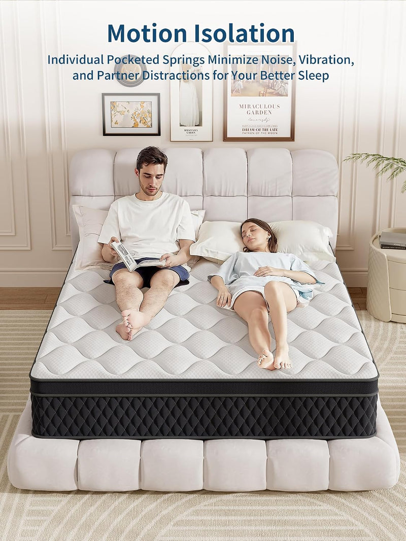 Mattress 10.6 Inch Memory Foam Pocket Sprung Bed