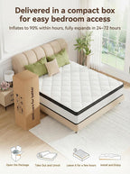 Mattress 10.6inch Memory Foam Pocket Spring Bed Medium