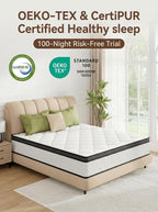 Mattress 10.6inch Memory Foam Pocket Spring Bed Medium