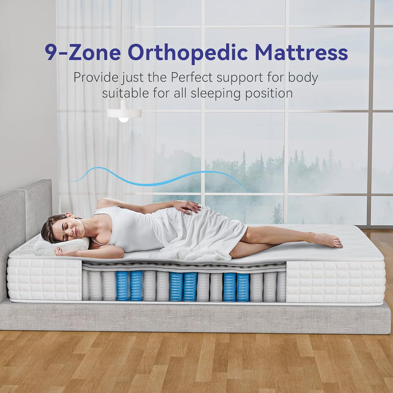 Mattress 10" Extra Thick Memory Foam Pocket Sprung