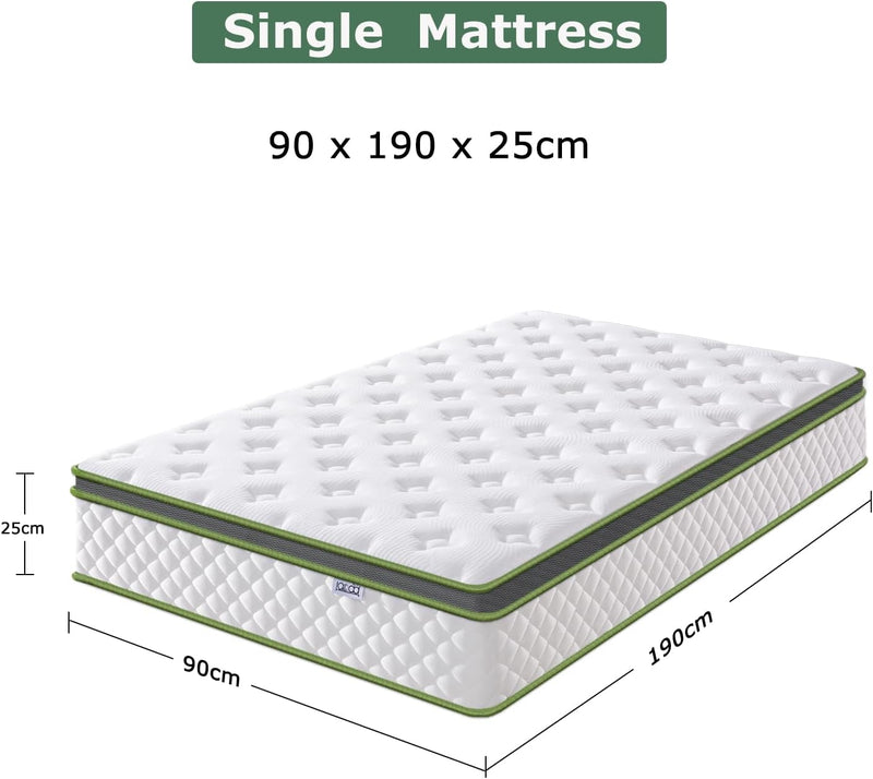 Mattress 10" Hybrid Memory Foam Pocket Sprung