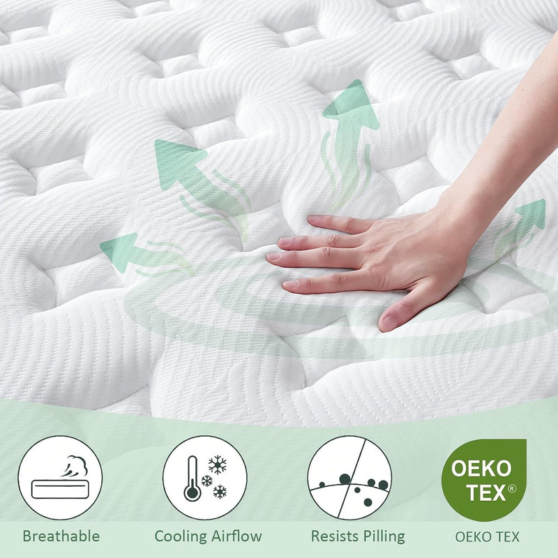 Mattress 10" Hybrid Memory Foam Pocket Sprung