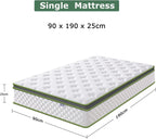 Mattress 10" Hybrid Memory Foam Pocket Sprung Breathable