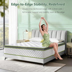 Mattress 10" Hybrid Memory Foam Pocket Sprung Breathable